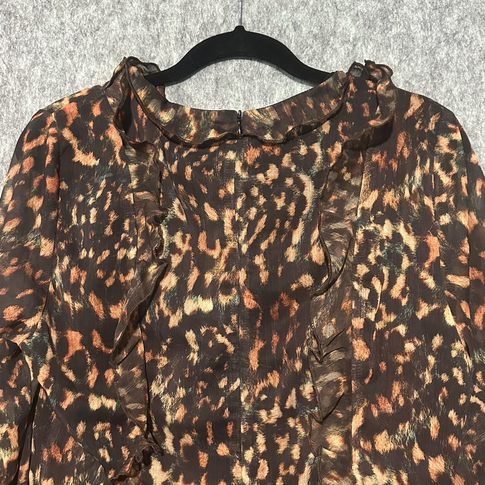 Runaway Brown Leopard-Print Ruffle Mini Dress - Picture 2 of 12